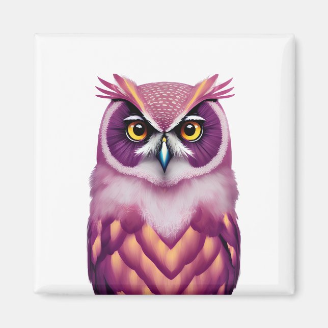 Colourful Owl Bird Artwork  Magnet (Front)