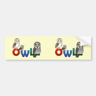 Colourful Owl Bumper Sticker