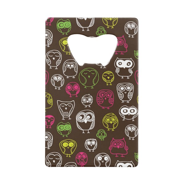 Colourful owl doodle background pattern (Front)