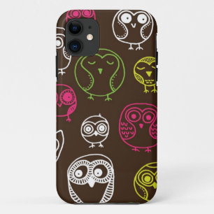 Colourful owl doodle background pattern Case-Mate iPhone case