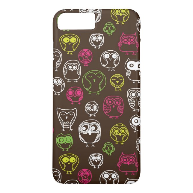 Colourful owl doodle background pattern Case-Mate iPhone case (Back)
