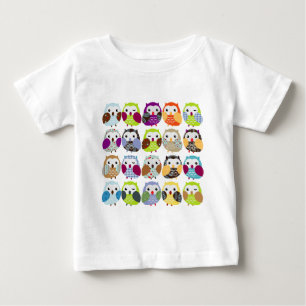 Colourful Owl Pattern Baby T-Shirt