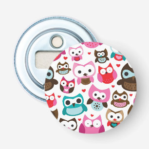 colourful owl pattern bottle opener