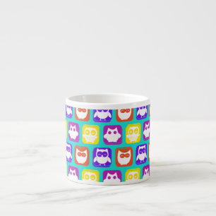 Colourful Owl Pattern Espresso Cup