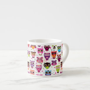 Colourful Owl Pattern For Kids 2 Espresso Cup