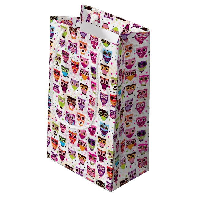 Colourful Owl Pattern For Kids 2 Small Gift Bag (Back Angled)