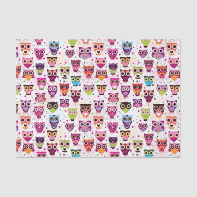 Colourful Owl Pattern For Kids 2 Tissue Paper (Front)