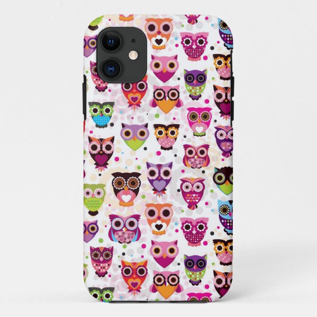 Colourful Owl Pattern For Kids Case-Mate iPhone Case (Back)