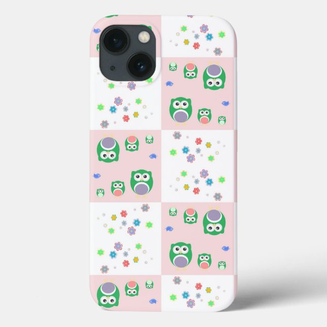 Colourful Owl Pattern For Kids Case-Mate iPhone Case (Back)