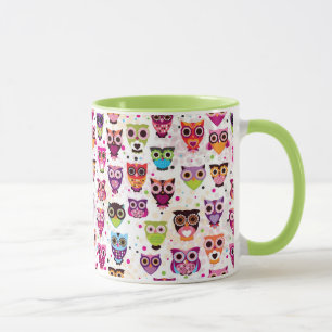 Colourful Owl Pattern For Kids Mug
