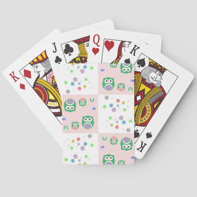 Colourful Owl Pattern For Kids Playing Cards (Back)