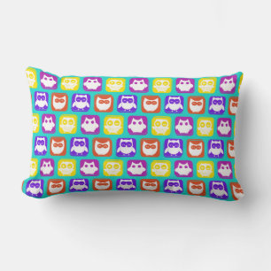 Colourful Owl Pattern Lumbar Cushion