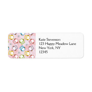 Colourful Owl pattern on a Pink Background