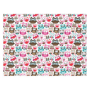 colourful owl pattern tablecloth