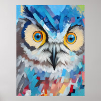 Colourful Owl Portrait Paintings