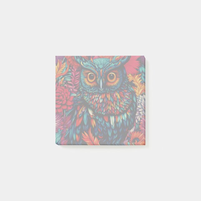 Colourful Owl  Post-it Notes (Front)