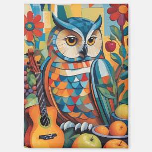 Colourful Owl Still life Portrait Magnet