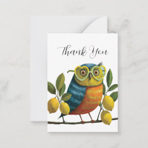 Colourful Owl Thank You Card