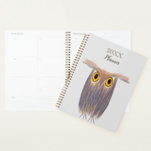 Colourful Owl Watercolor Painting Planner