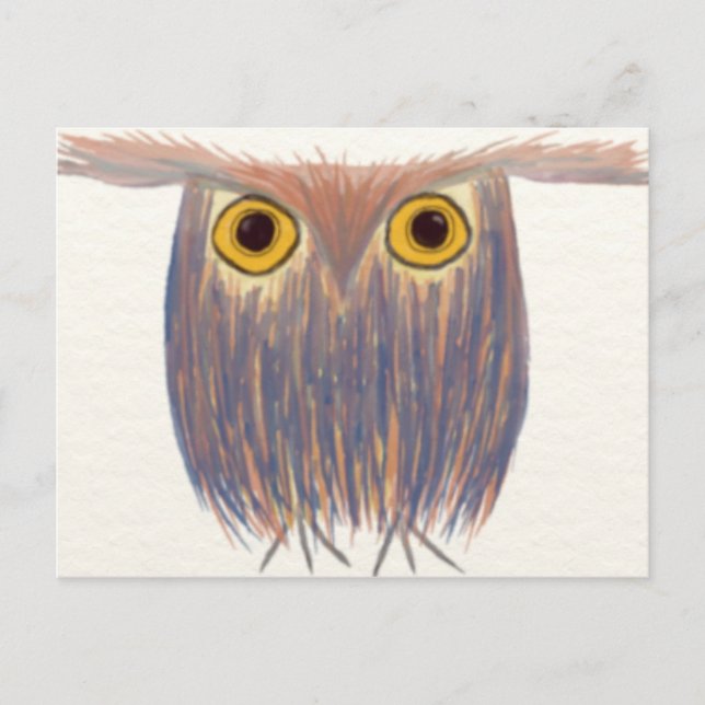 Colourful Owl Watercolor Painting Postcard (Front)
