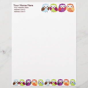Colourful Owls Letterhead