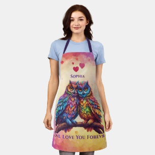 Colourful Owls-Love Birds-Valentine's Day Gift- Apron