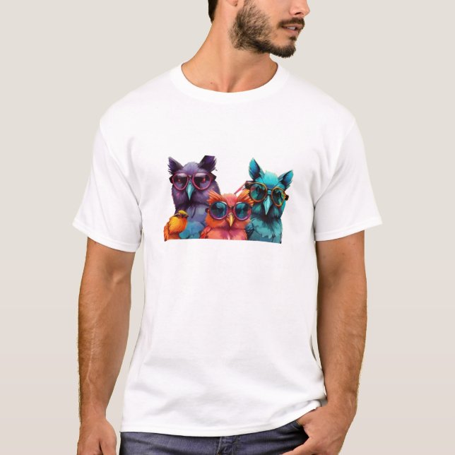 Colourful owls T-Shirt (Front)