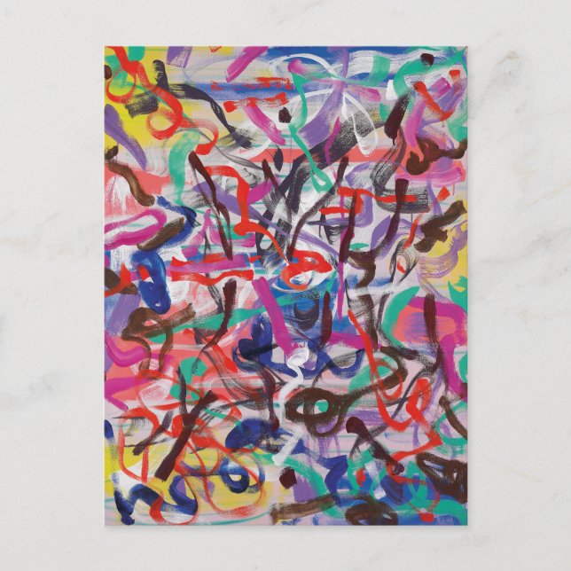 Colourful Pablo Rey Painting Postcard (Front)