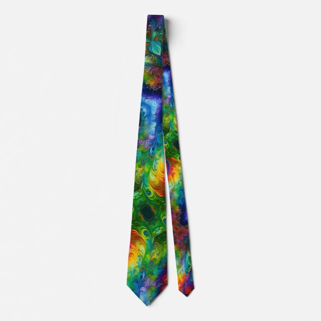 Colourful Paint abstract  Tie (Front)