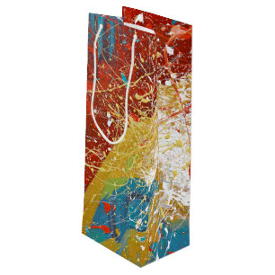 Colourful Paint Abstract Wine Gift Bag