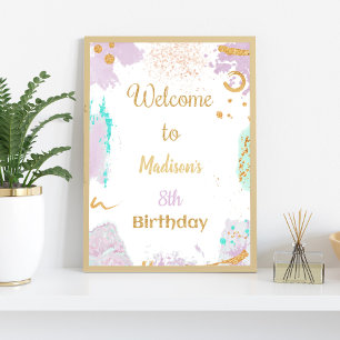 Colourful Paint Birthday Welcome Sign