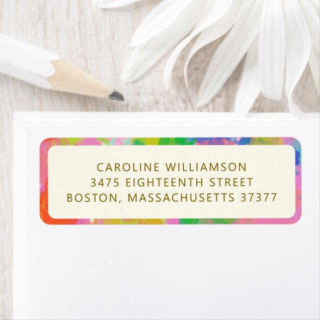 Colourful Paint Border Return Address Bright Moder (Insitu)