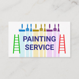 Colourful Paint Brush Scrapper Painting Business Card
