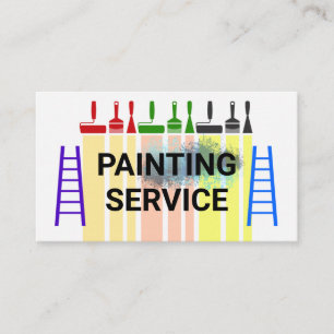 Colourful Paint Brush Scrapper Painting Business Card