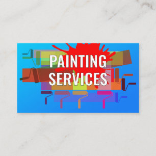 Colourful Paint Brushes Painting Business Card