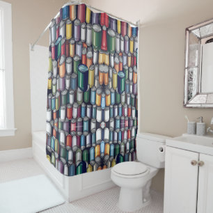 Colourful Paint Can Pattern Shower Curtain