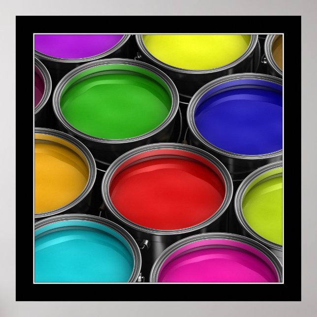 Colourful paint cans - Poster (Front)