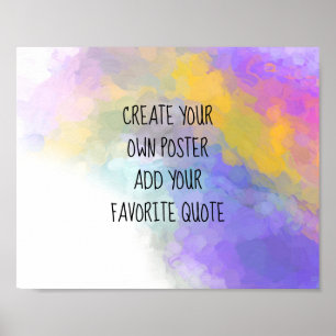 colourful paint colours add your text for custom  poster