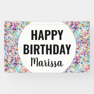 Colourful Paint Dots Custom Birthday Banner