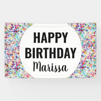 Colourful Paint Dots Custom Birthday Banner