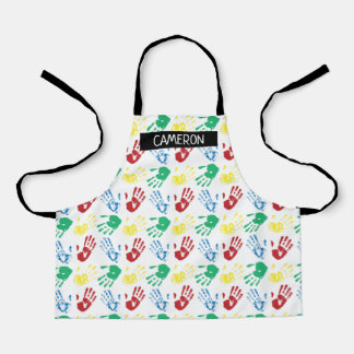 Colourful Paint Handprint All-Over Print Apron
