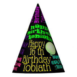 Colourful Paint or Slime Personalised Birthday Party Hat