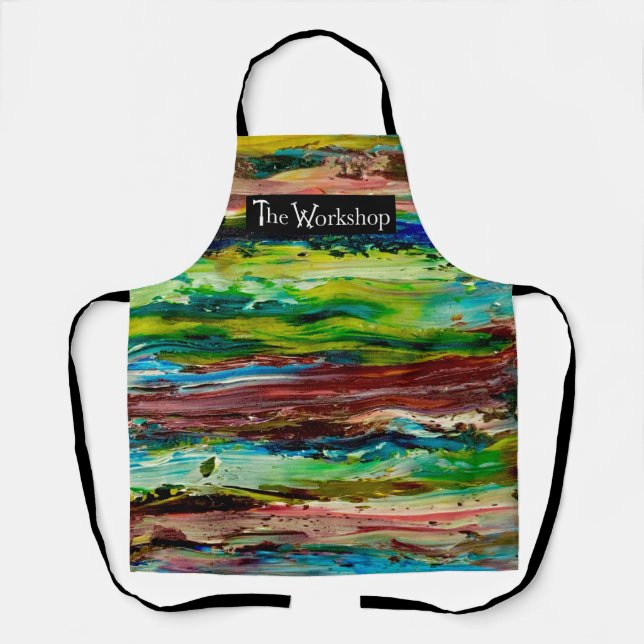 Colourful Paint Palette Art Studio Workshop Apron (Front)