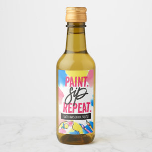 Colourful Paint Sip Repeat Bachelorette Party Favo Wine Label