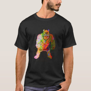 Colourful Paint Splash Angry Dog Pitbull T-Shirt