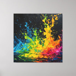Colourful Paint Splash Canvas Print