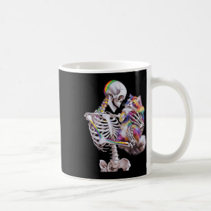 Colourful Paint Splash Cat And Skeleton Art Graphi Coffee Mug