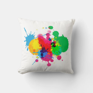 Colourful Paint Splash Cushion