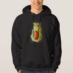Colourful Paint Splash Cute Avocado Cat Hoodie