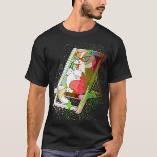 Colourful Paint Splash Ice Cream Cat T-Shirt